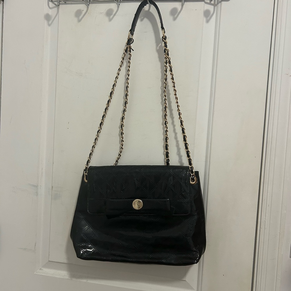 Hello Kitty Black Quilted Bag with Gold Emblem